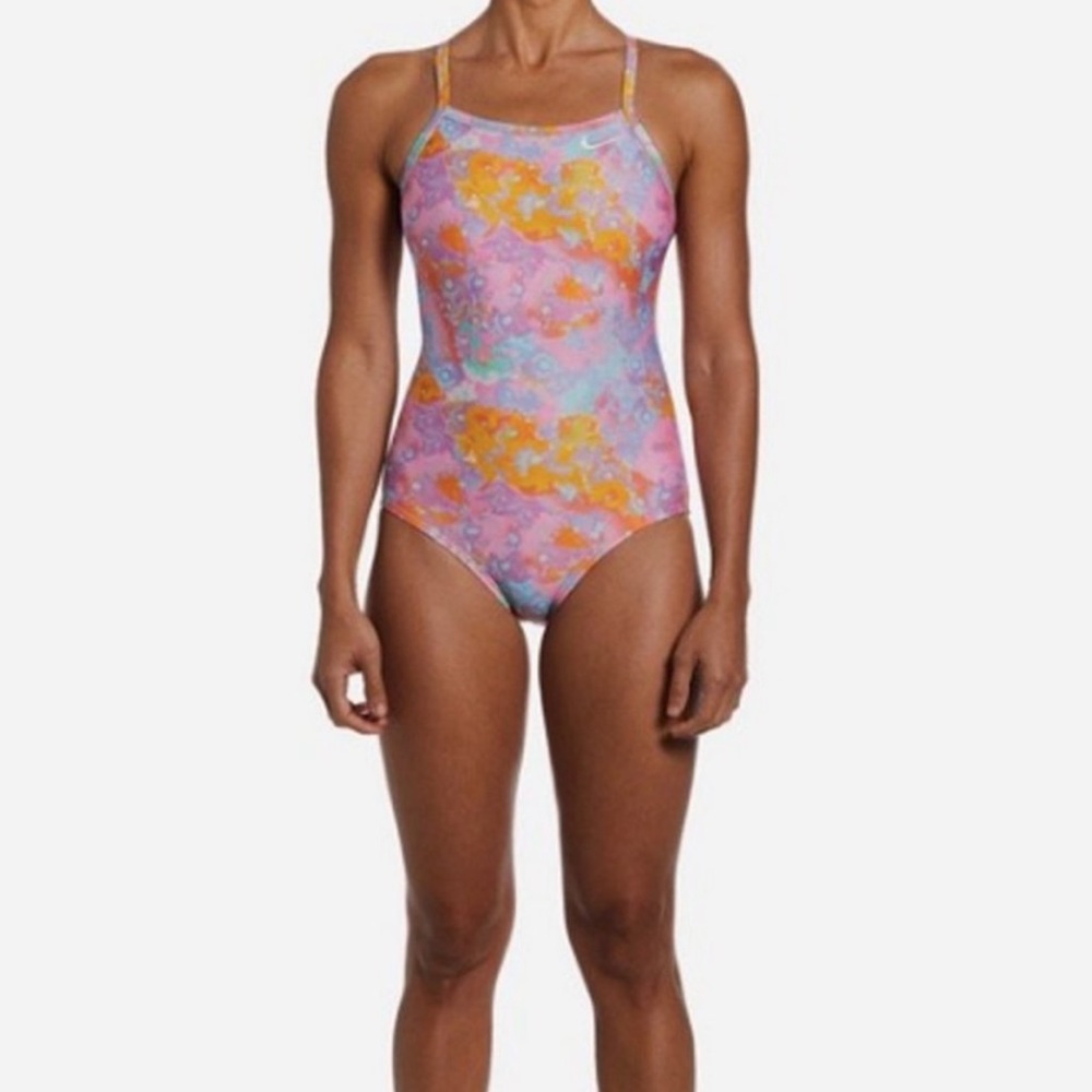 NWT NIKE Womens Multicolor Sundial HydraStrong Cut Out One Piece Swimswuit 40/14